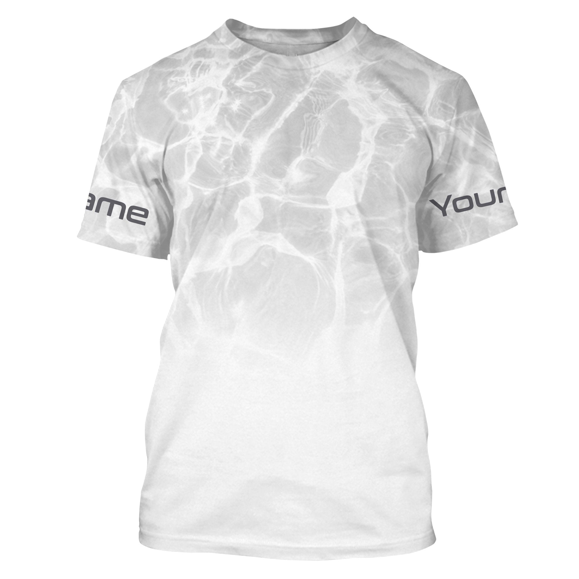 Personalized Water Wave White-grey Performance, Fishing Tournament UV Protection Long Sleeve, Fishing FSD2672