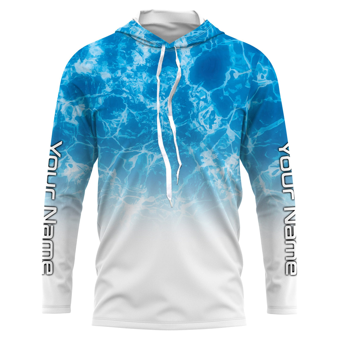 Personalized Water Surface Blue Performance, Fishing Tournament UV Protection Long Sleeve, Fishing FSD2673