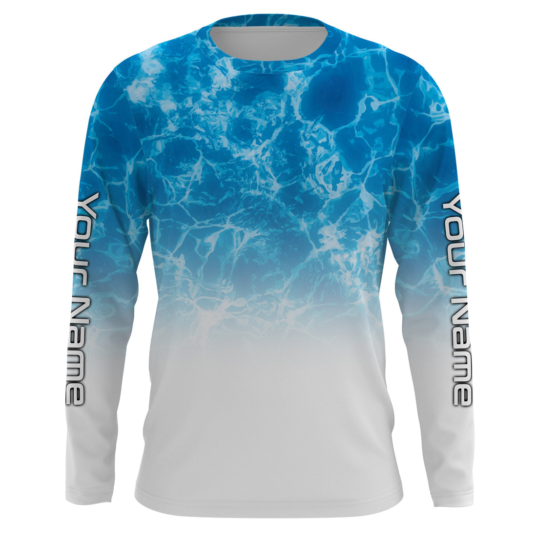 Personalized Water Surface Blue Performance, Fishing Tournament UV Protection Long Sleeve, Fishing FSD2673