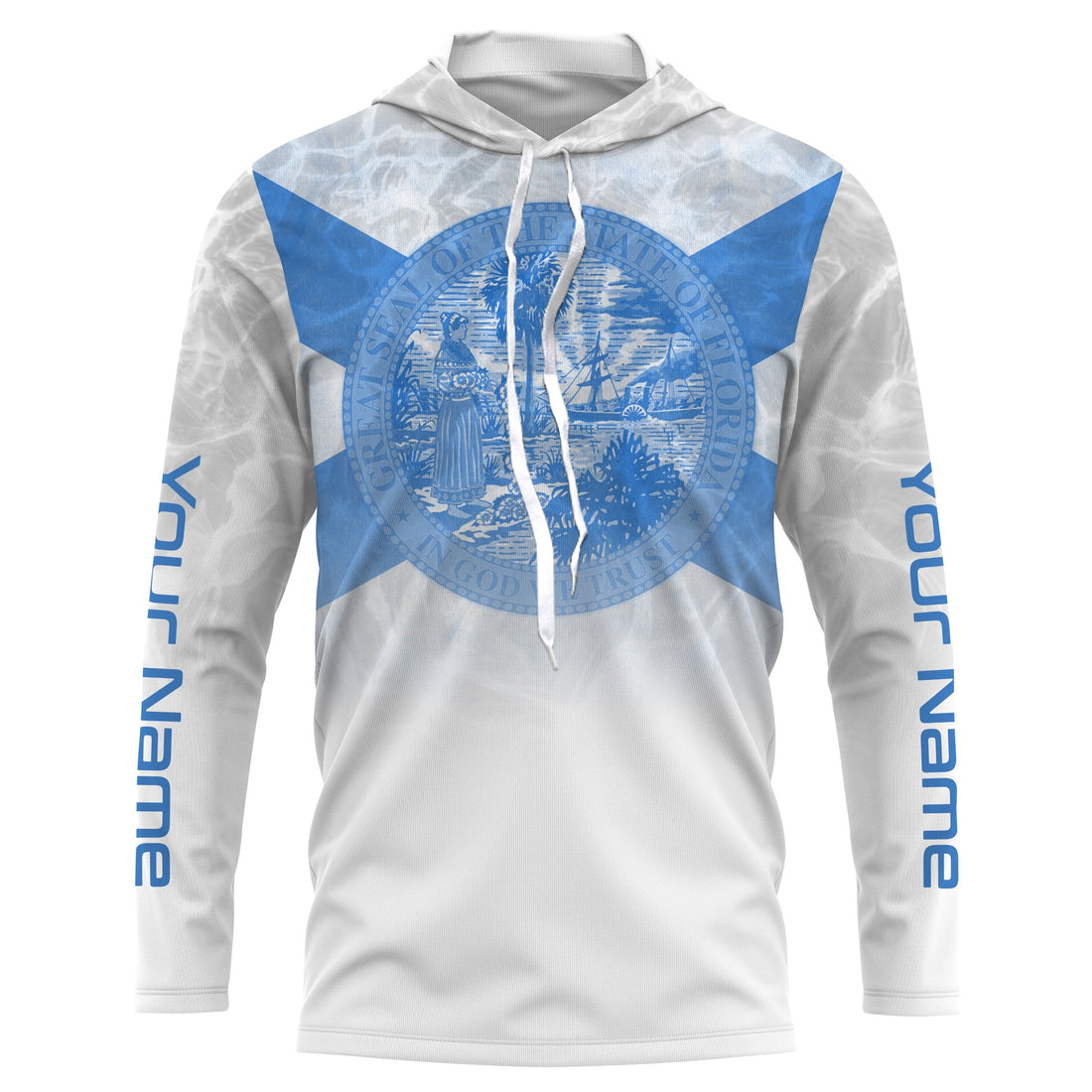 Florida Flag Performance Fishing, Personalized FL Fishing UV Protection Apparel, Fisherman Fishing FSD2676