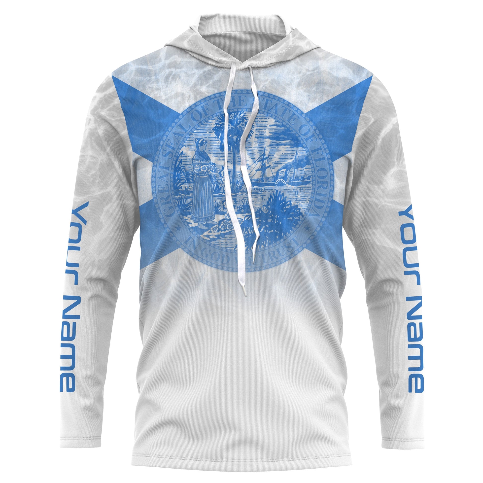 Florida Flag Performance Fishing, Personalized FL Fishing UV Protection Apparel, Fisherman Fishing FSD2676
