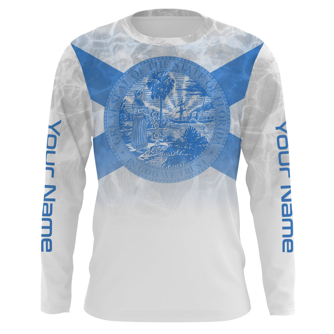 Florida Flag Performance Fishing, Personalized FL Fishing UV Protection Apparel, Fisherman Fishing FSD2676