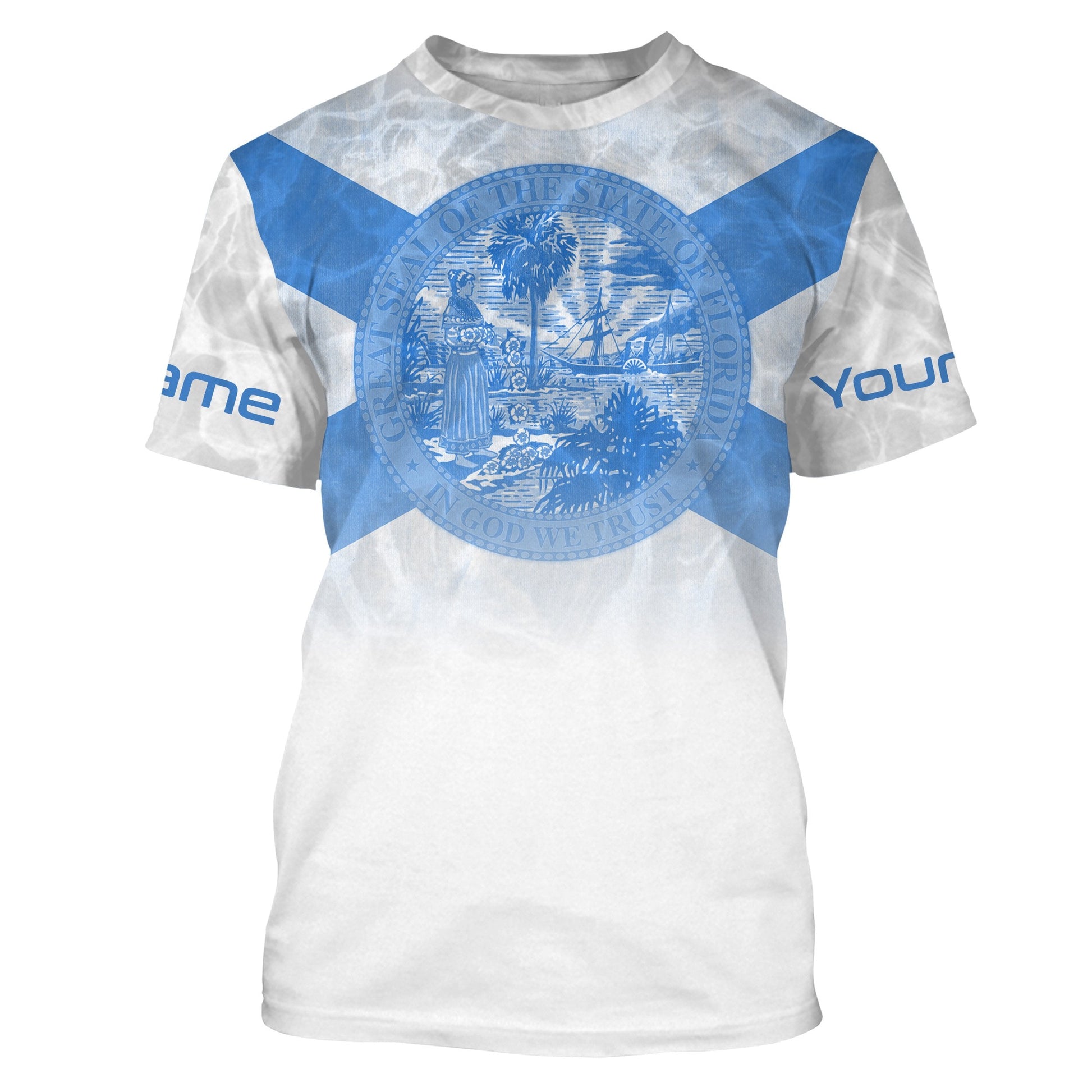 Florida Flag Performance Fishing, Personalized FL Fishing UV Protection Apparel, Fisherman Fishing FSD2676