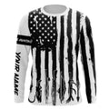 American Flag Fishing and Hunting black and white UV protection Customized name FSD4088