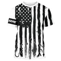 American Flag Fishing and Hunting black and white UV protection Customized name FSD4088