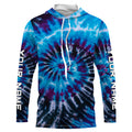 Blue black Tie Dye Custom printed, Performance long sleeve UV protection Fishing FSD3364