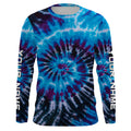 Blue black Tie Dye Custom printed, Performance long sleeve UV protection Fishing FSD3364