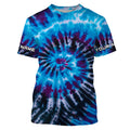 Blue black Tie Dye Custom printed, Performance long sleeve UV protection Fishing FSD3364