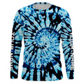 Custom spiral black and blue Tie Dye long sleeve, Performance UV protection Fishing FSD3367