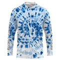 Custom blue Tie Dye long sleeve, Performance UV protection Fishing FSD3368