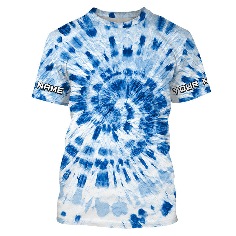 Custom blue Tie Dye long sleeve, Performance UV protection Fishing FSD3368