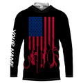 Hunting and Fishing American flag Custom Name Lightweight Long sleeve , T Hunting Fishing flag Patriotic Gifts FSD2130