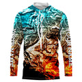 Custom Colorful Camo Long sleeve Fishing UV Protection, Men's Fishing apparel, Personalized gift FSD3250