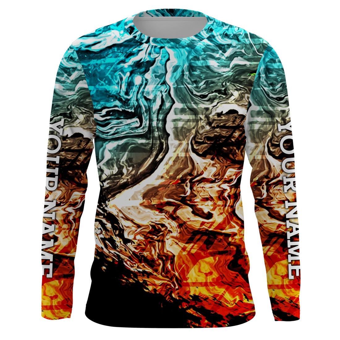 Custom Colorful Camo Long sleeve Fishing UV Protection, Men's Fishing apparel, Personalized gift FSD3250