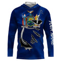 New York Flag 3D Fish Hook UV Protection Custom Long Sleeve performance Fishing IPHW500