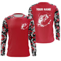 Custom Name Bass Fishing Camouflage Red Performance Fishing, Bass Fishing FSD2867