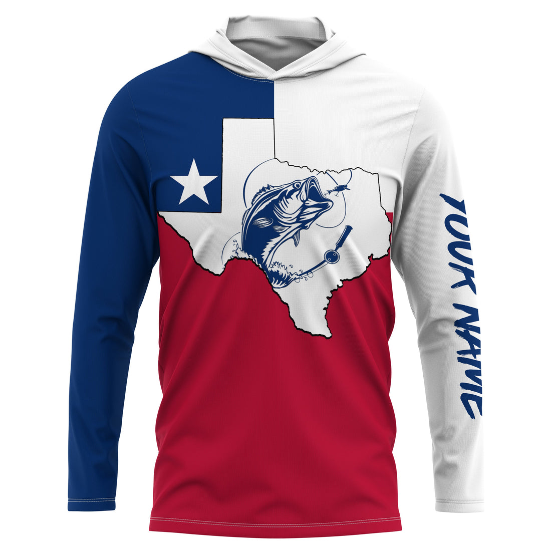 TX Fishing tattoo Texas Flag UV protection quick dry customize name long sleeves UPF 30+ FSD1643