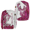 Fishing and Hunting Deer and Bass Pink camo all over print, - Personalized Gift FSD3190