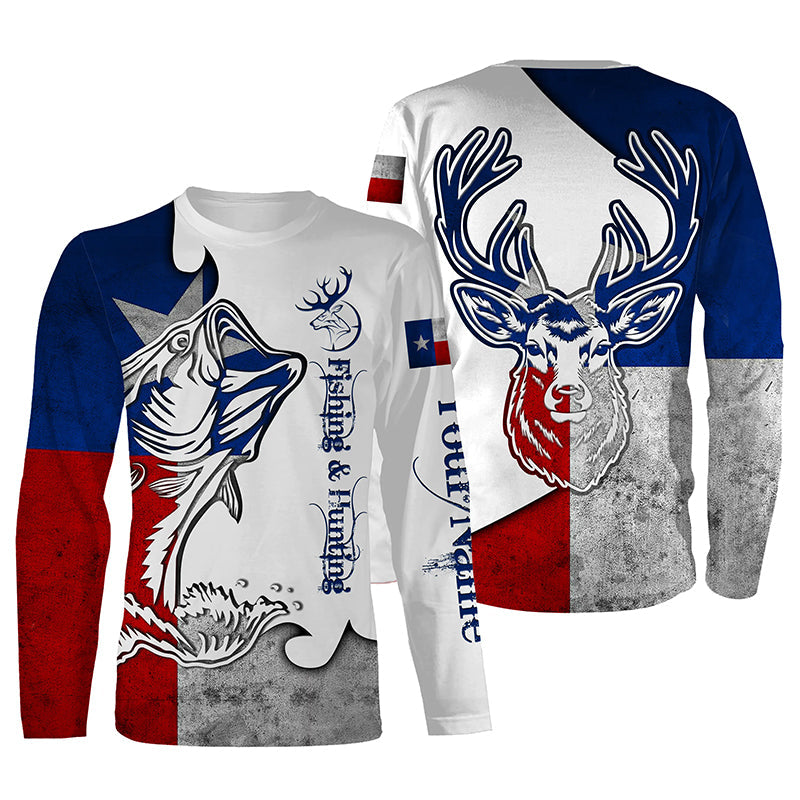 Texas Fishing and Hunting Deer and Bass all over print - Personalized Gift for Hunter Fisherman FSD3191