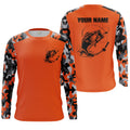 Custom Name Bass Fishing Camouflage Orange Performance Fishing, Bass Fishing FSD2272