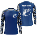 Custom Name Bass Fishing Camouflage Blue Performance Fishing, Bass Fishing FSD2640