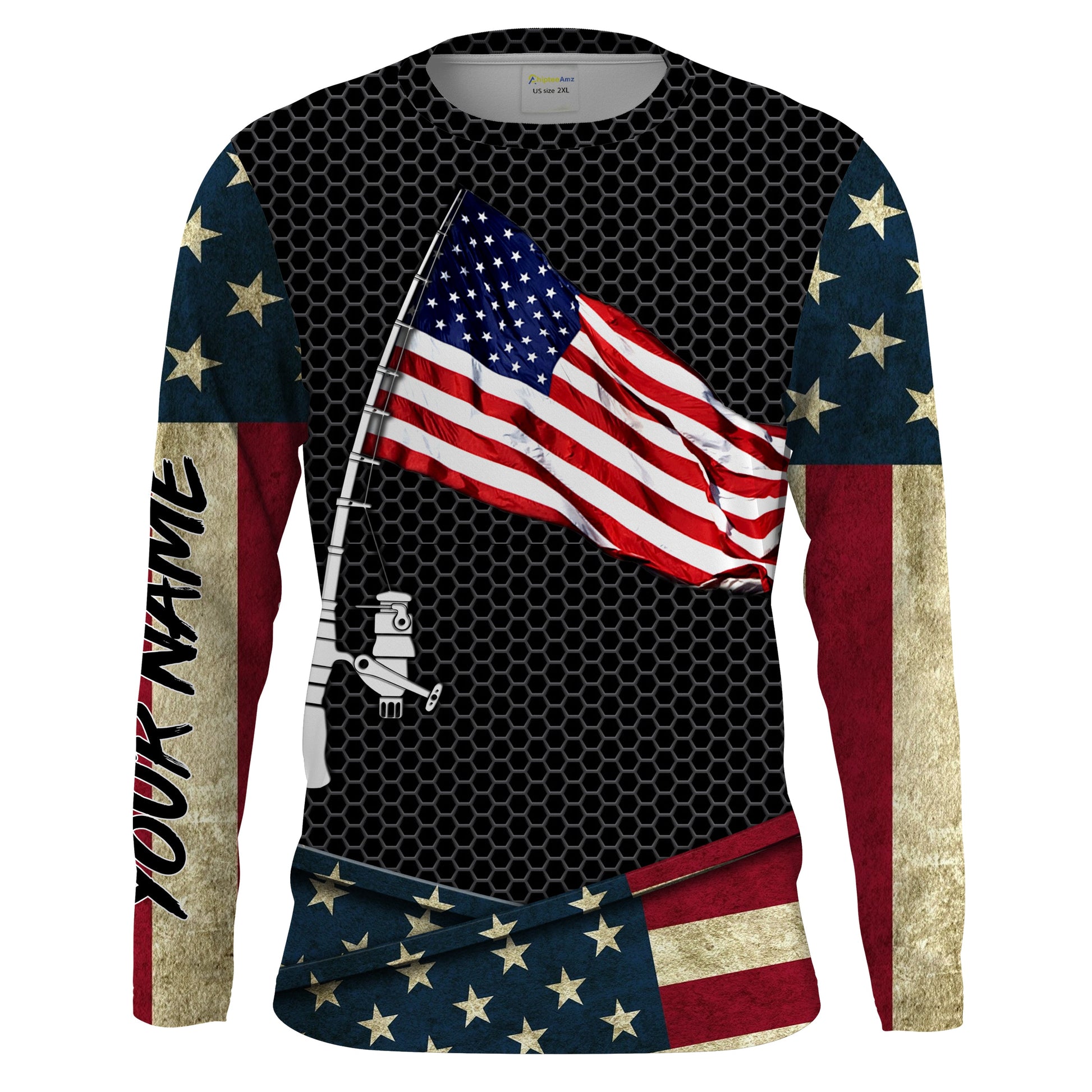 Fishing American flag fishing rod Custom Name Sun protection Personalized fishing gifts ideas FSD1798