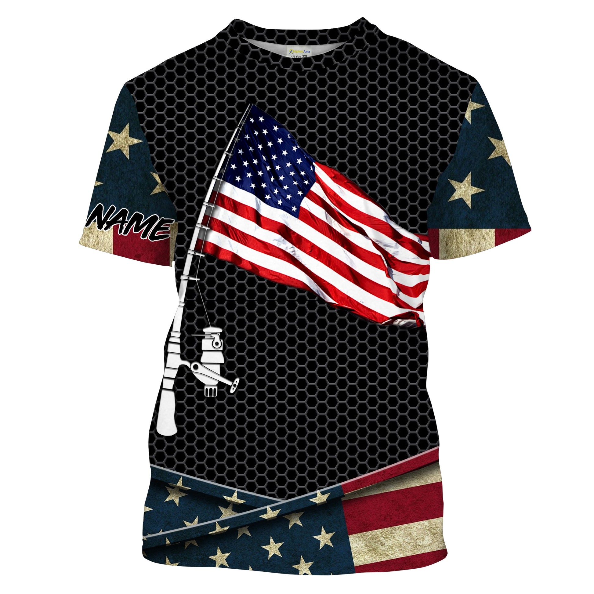 Fishing American flag fishing rod Custom Name Sun protection Personalized fishing gifts ideas FSD1798