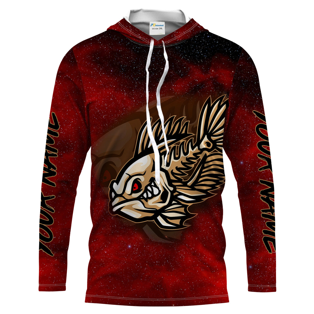 Fish Skeleton Custom Name Fishing UV Protection Quick-dry Personalized Tournament Long Sleeve Bass FSD2379