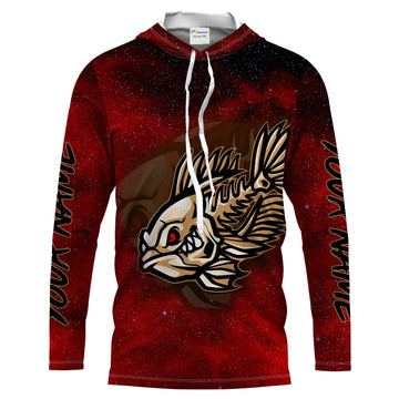 Fish Skeleton Custom Name Fishing UV Protection Quick-dry Personalized Tournament Long Sleeve Bass FSD2379