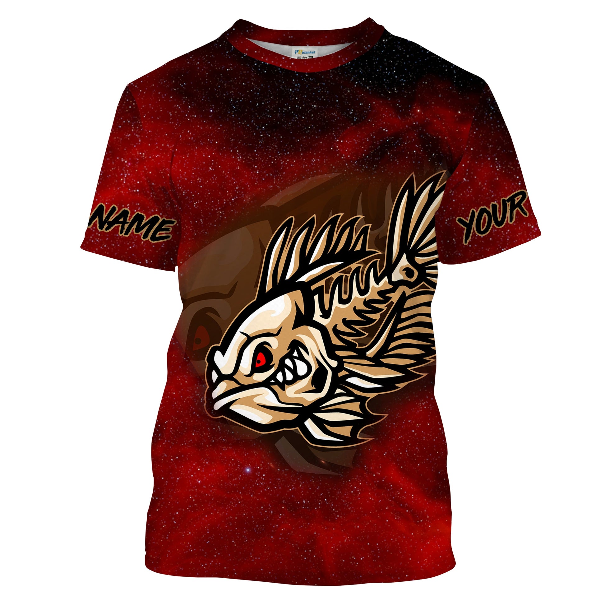 Fish Skeleton Custom Name Fishing UV Protection Quick-dry Personalized Tournament Long Sleeve Bass FSD2379