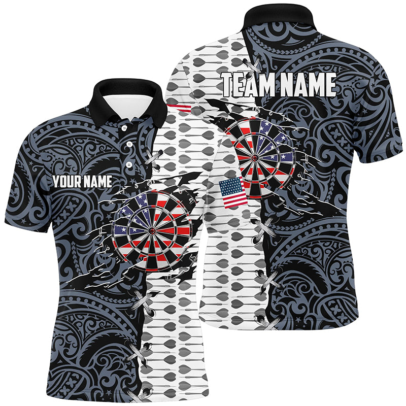 Split Tribal American Flag Darts Quarter-Zip Custom Patriotic Darts