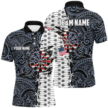 Split Tribal American Flag Darts Quarter-Zip Custom Patriotic Darts
