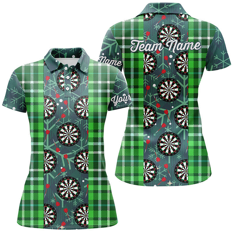 Christmas Darts Flannel Plaid Pattern Green Quarter-Zip Custom Dart