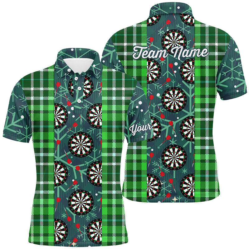 Christmas Darts Flannel Plaid Pattern Green Quarter-Zip Custom Dart