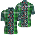 Christmas Darts Flannel Plaid Pattern Green Quarter-Zip Custom Dart