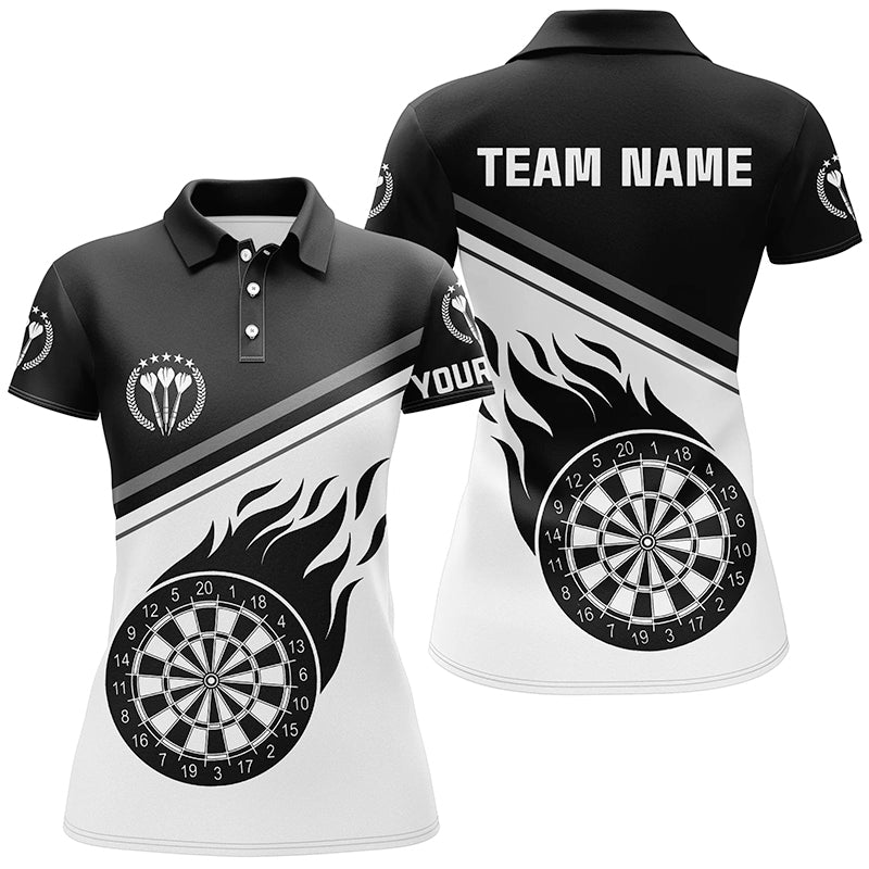 Black White Flame Dart Quarter-Zip With Name Custom Dart Dart