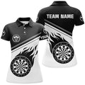 Black White Flame Dart Quarter-Zip With Name Custom Dart Dart