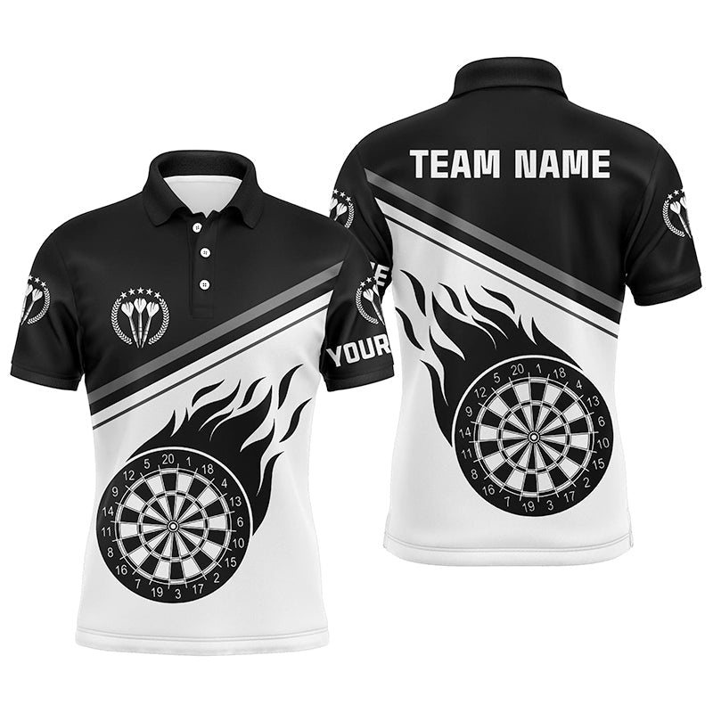 Black White Flame Dart Quarter-Zip With Name Custom Dart Dart