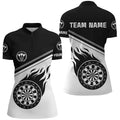 Black White Flame Dart Quarter-Zip With Name Custom Dart Dart