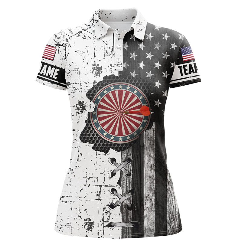 Darts In My Heart Retro American Flag Quarter-Zip Patriotic Dart