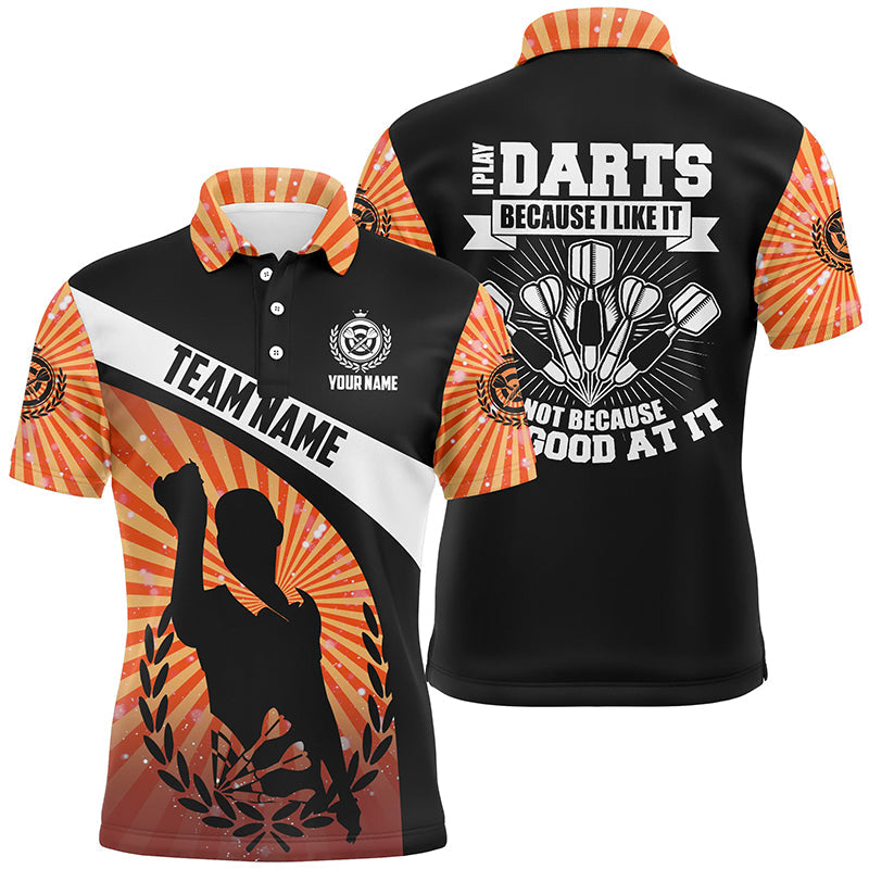 I Play Darts Because I Like It Orange Halo Darts Quarter-Zip Dart