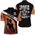I Play Darts Because I Like It Orange Halo Darts Quarter-Zip Dart