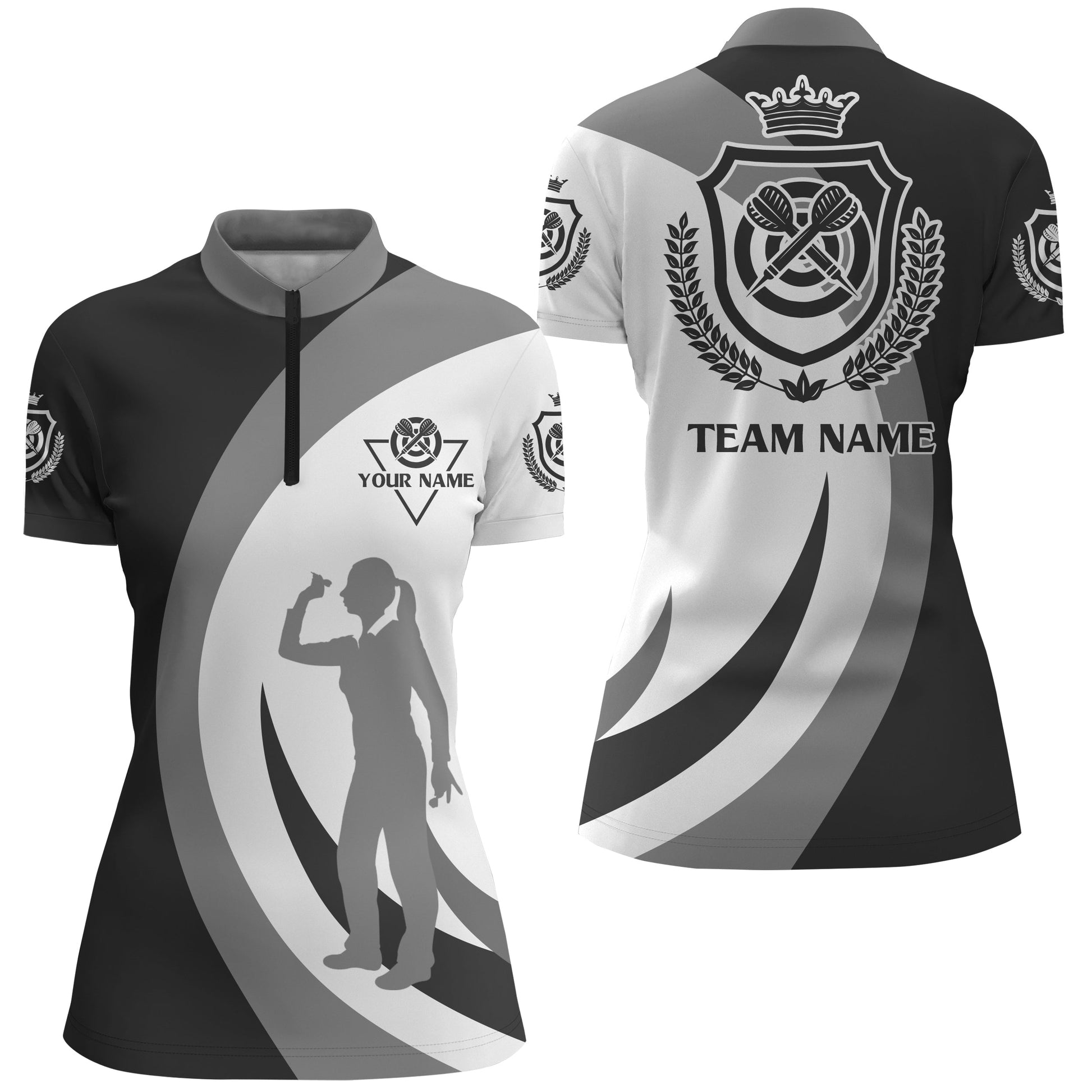 Personalized Black Grey Crown Emblem Custom Darts Cool Women Dart
