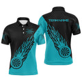 Personalized Turquoise and Black Flame Darts Quarter-Zip Women Darts Dart