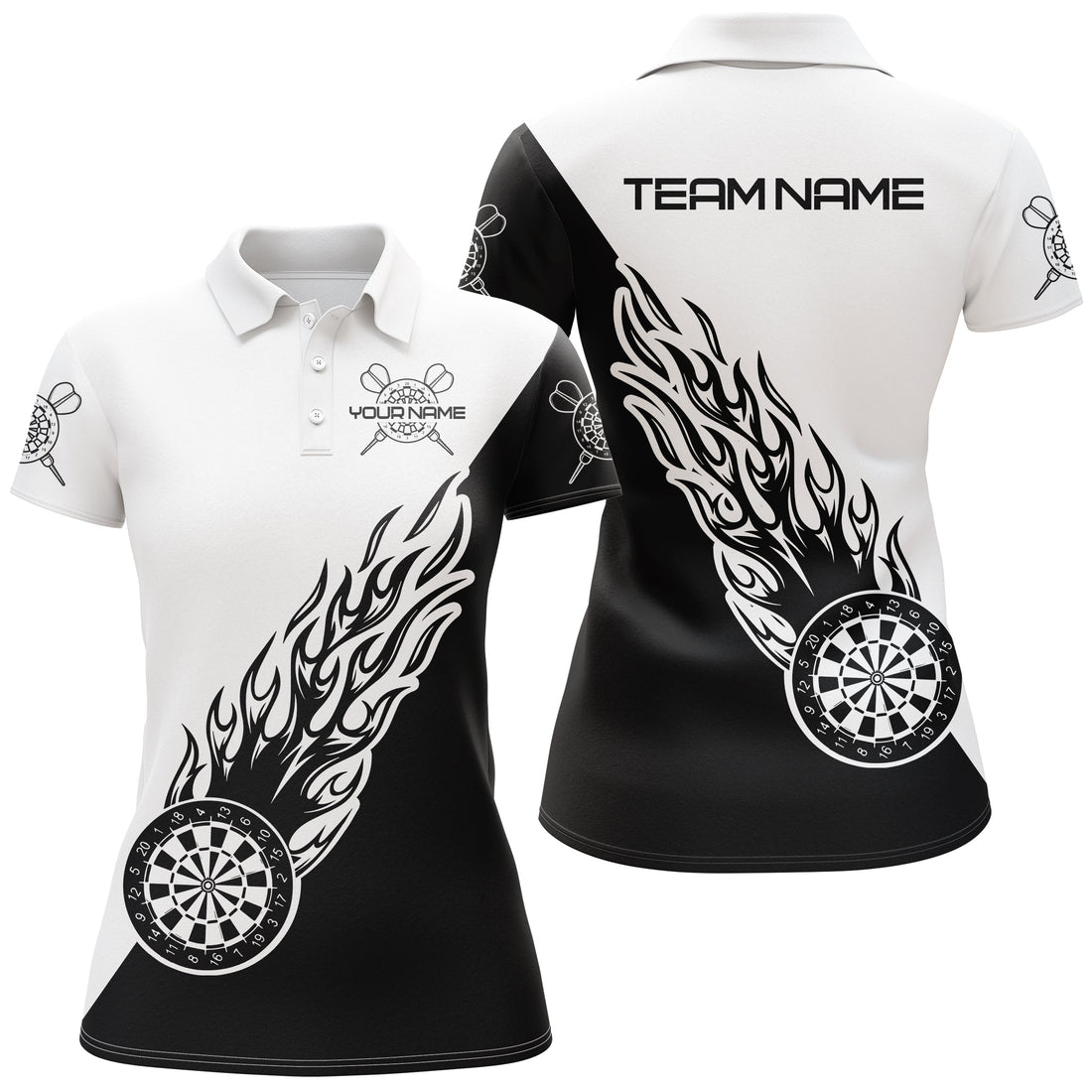 Personalized Black White Flame Darts Custom Women Dart Dart