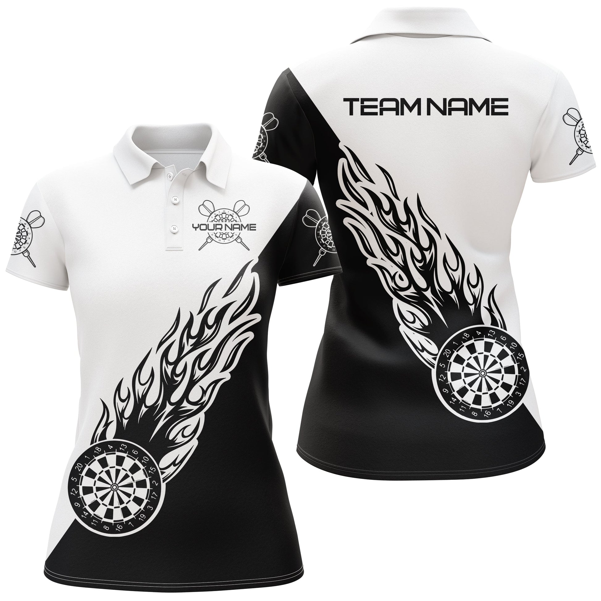 Personalized Black White Flame Darts Custom Women Dart Dart