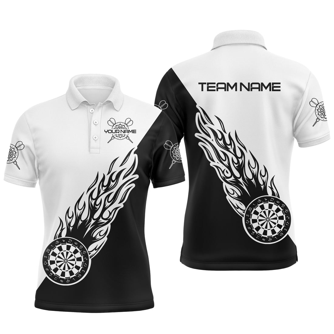Personalized Black White Flame Darts Custom Women Dart Dart