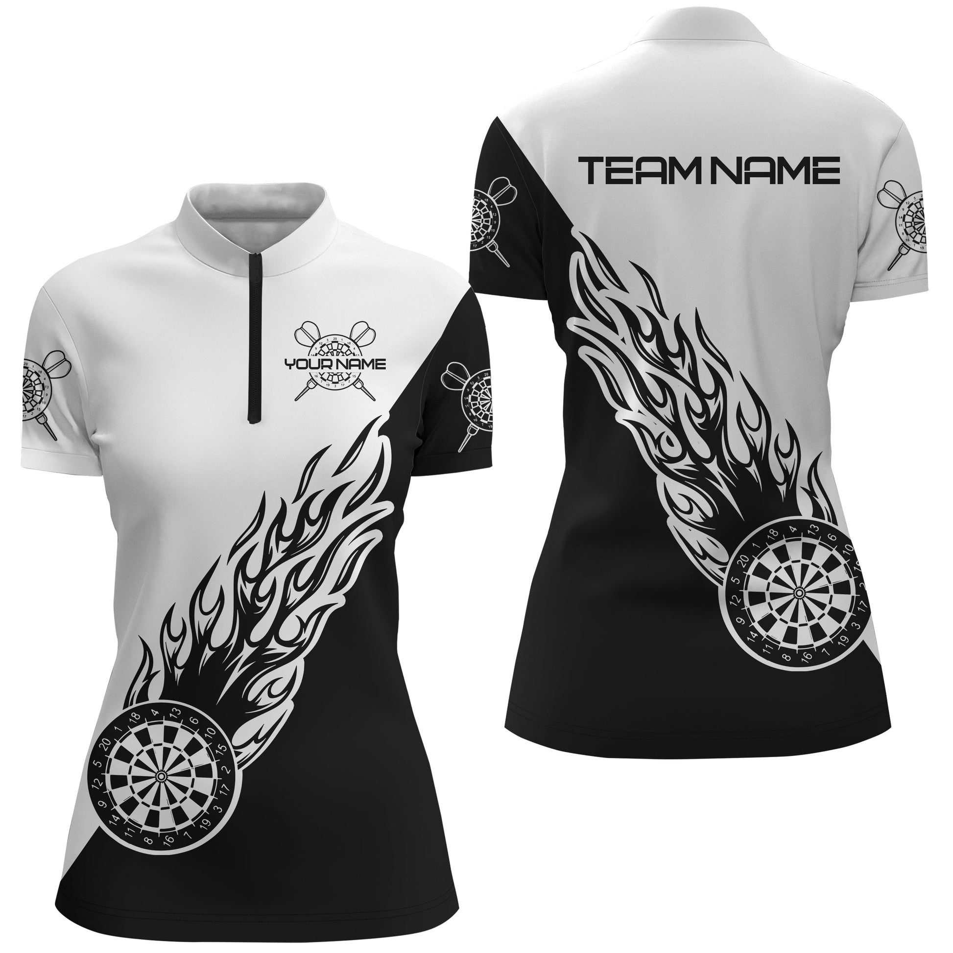 Personalized Black White Flame Darts Custom Women Dart Dart
