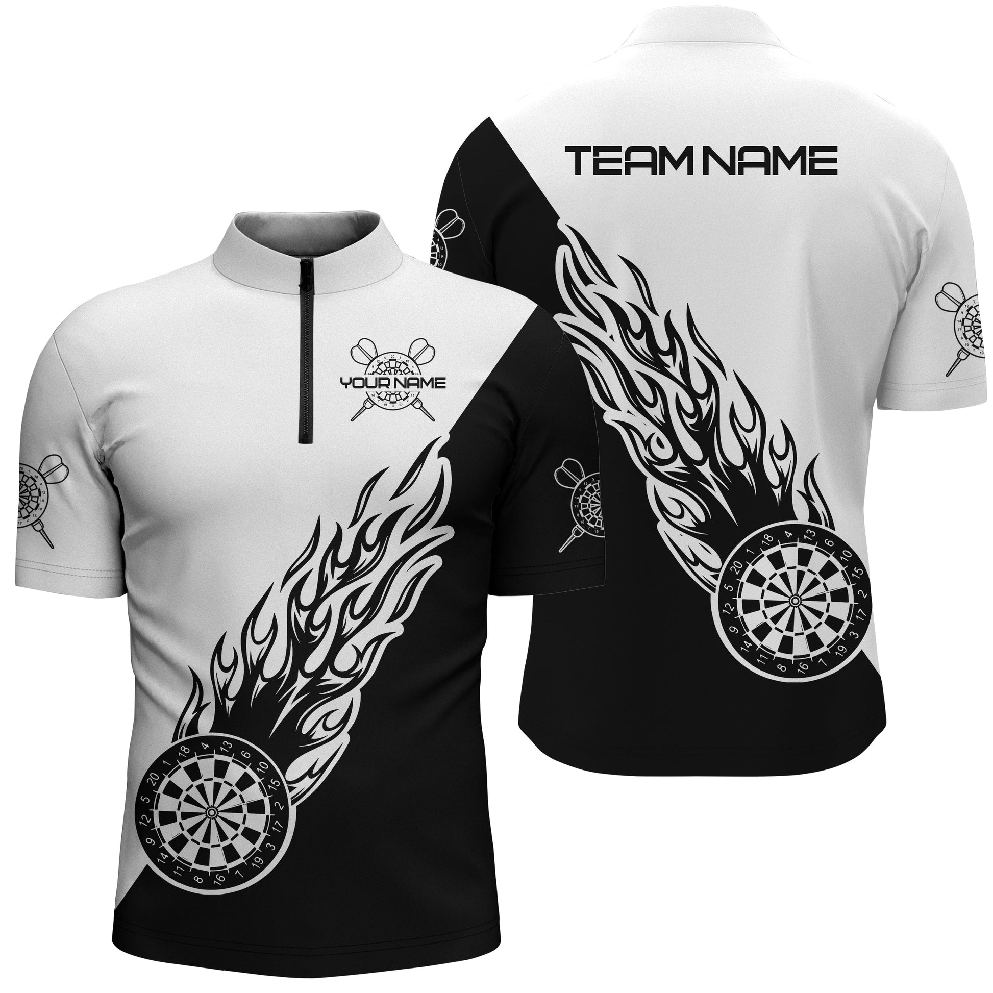 Personalized Black White Flame Darts Custom Women Dart Dart