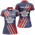 Personalized Navy Blue Red Geometric Pattern Darts Quarter-Zip Dart
